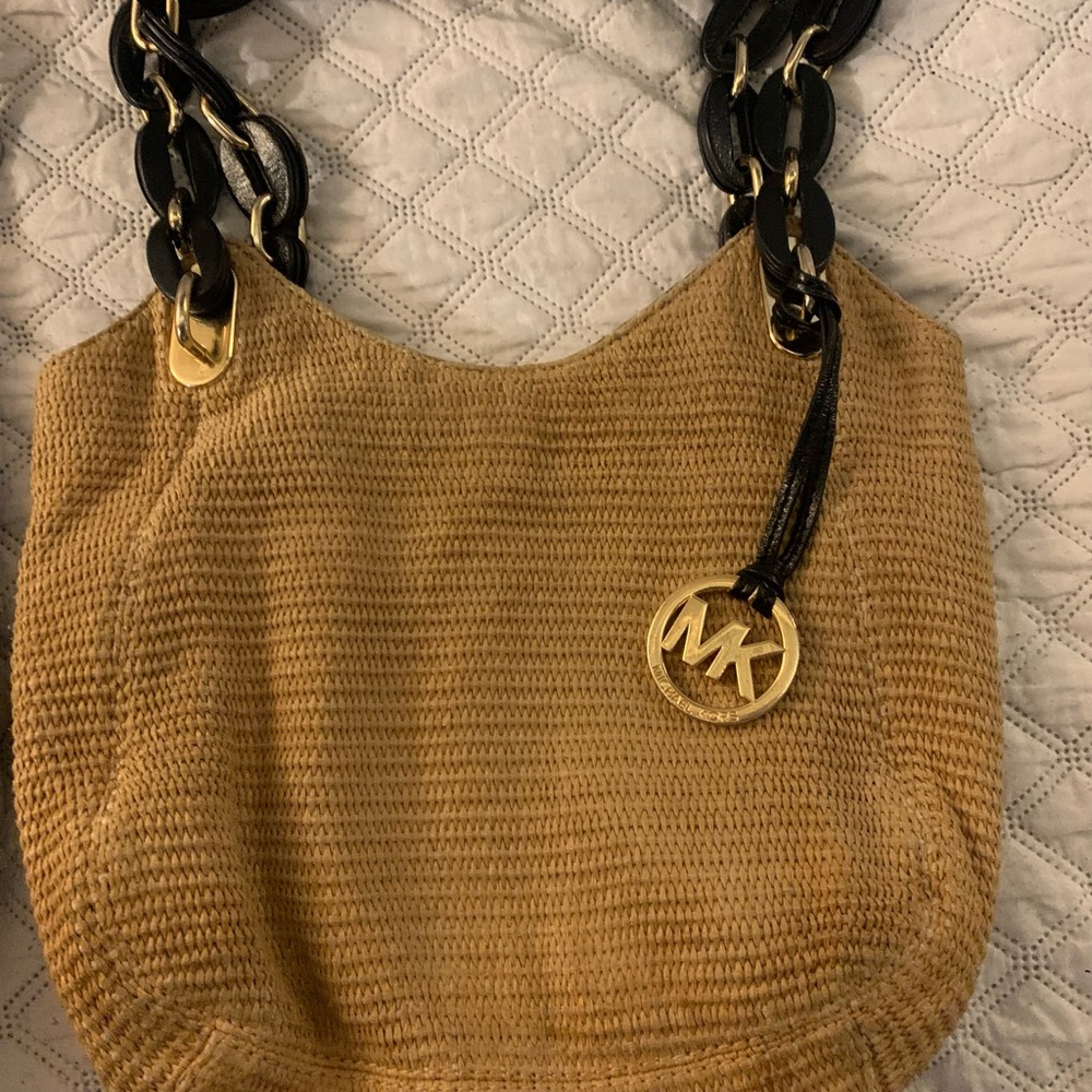 Michael Kors Tan and Black Chain Shoulder Bag